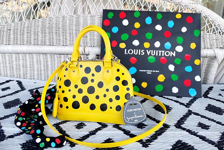 Louis Vuitton x Yayoi Kusama Alma BB Yellow/Black in Grained